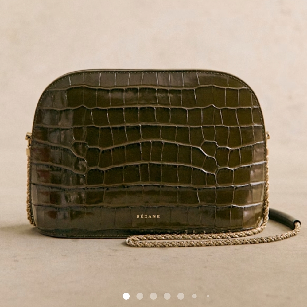 Brown Croc-Embossed Women's Bag